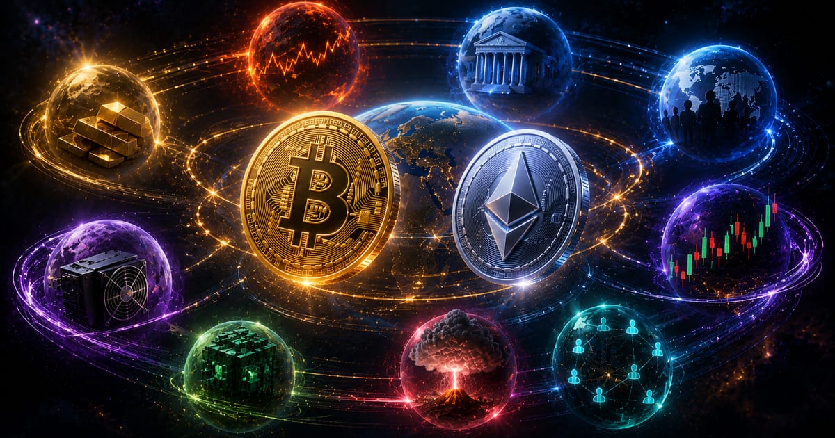 Tám yếu tố macro kinh tế ảnh hưởng giá crypto năm 2026: Halving, Gold correlation, Stocks, Inflation, Recession, Fed, Geopolitics, Adoption