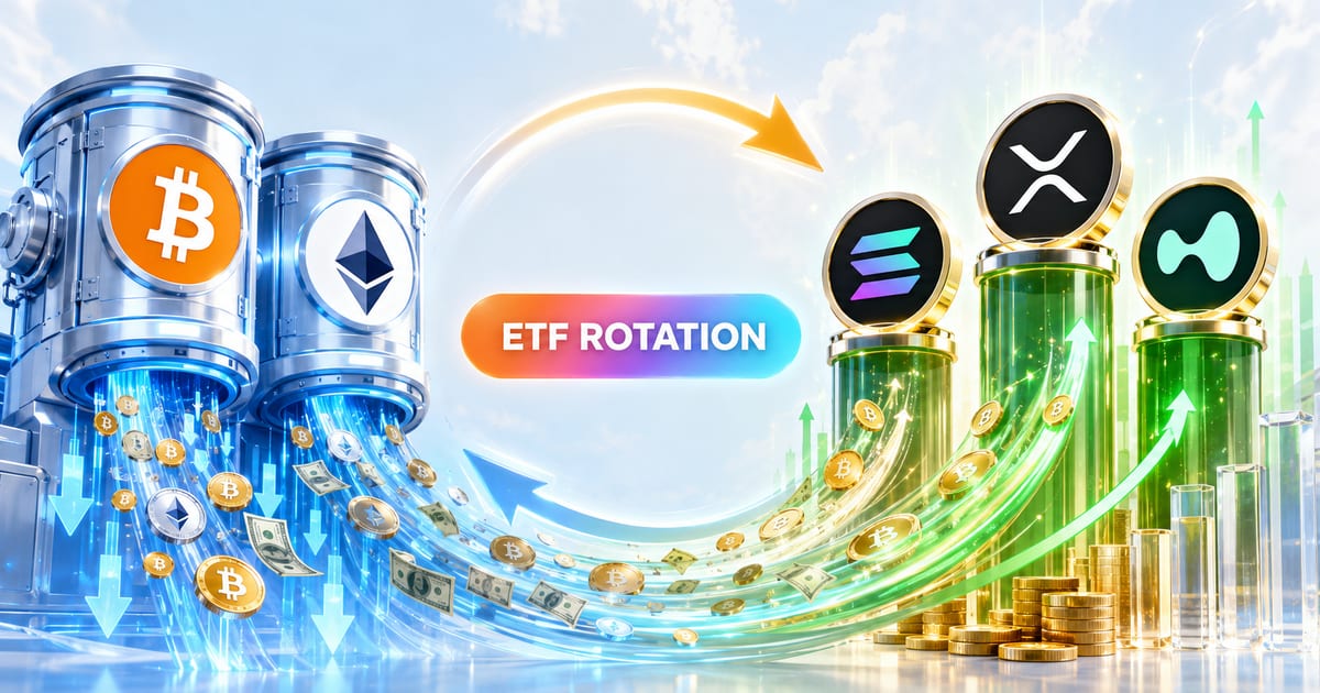 Cuộc xoay vốn tổ chức: dòng tiền rời ETF Bitcoin/Ethereum chảy sang ETF altcoin Solana, XRP và Hyperliquid